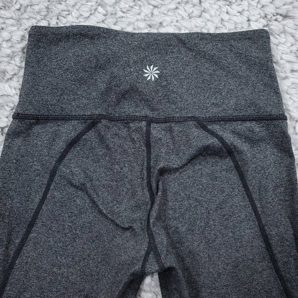 Athleta Women’s Salutation 7/8 Tight Leggings 2XS XXS Gray Black Ankle Tights - Picture 3 of 10